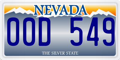 NV license plate 00D549