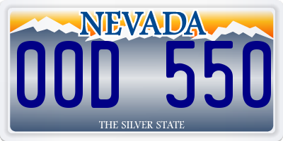 NV license plate 00D550