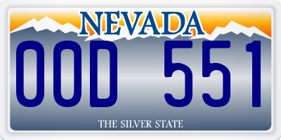 NV license plate 00D551