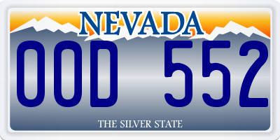 NV license plate 00D552