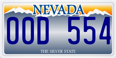 NV license plate 00D554