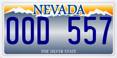 NV license plate 00D557