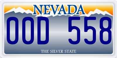 NV license plate 00D558