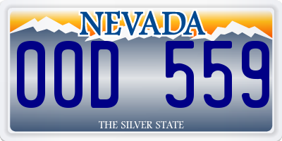 NV license plate 00D559