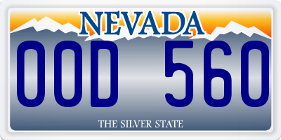 NV license plate 00D560