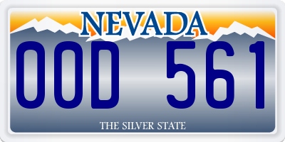 NV license plate 00D561