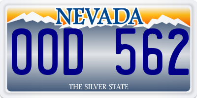 NV license plate 00D562