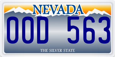 NV license plate 00D563