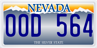 NV license plate 00D564