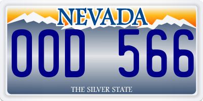 NV license plate 00D566