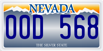 NV license plate 00D568