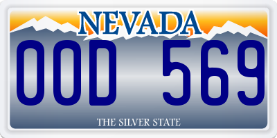 NV license plate 00D569