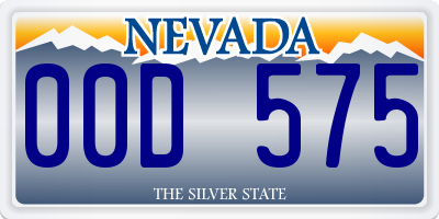 NV license plate 00D575