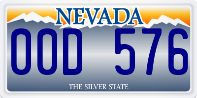 NV license plate 00D576