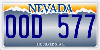 NV license plate 00D577