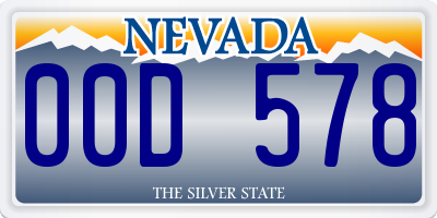 NV license plate 00D578