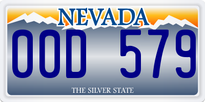 NV license plate 00D579