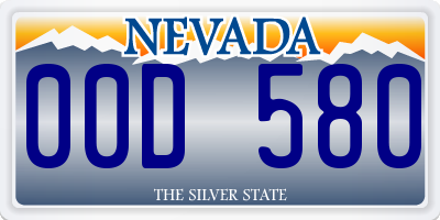 NV license plate 00D580