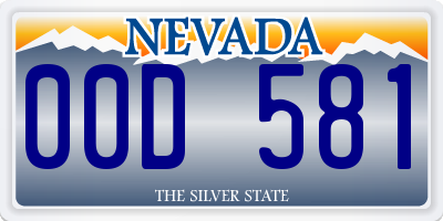 NV license plate 00D581