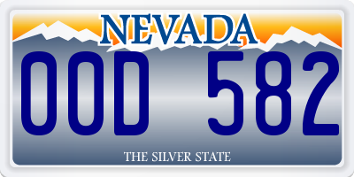 NV license plate 00D582