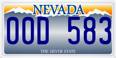 NV license plate 00D583