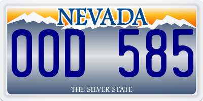 NV license plate 00D585