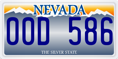 NV license plate 00D586