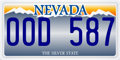 NV license plate 00D587