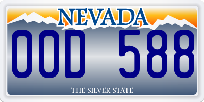 NV license plate 00D588