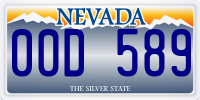 NV license plate 00D589