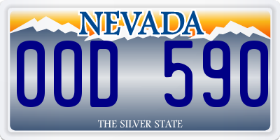 NV license plate 00D590