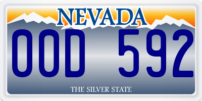 NV license plate 00D592