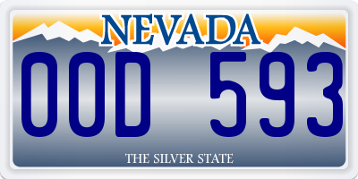 NV license plate 00D593