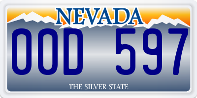 NV license plate 00D597