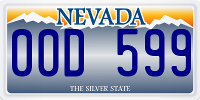 NV license plate 00D599