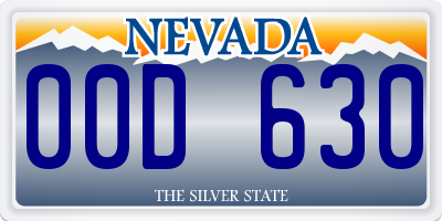 NV license plate 00D630