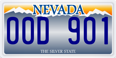 NV license plate 00D901