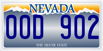 NV license plate 00D902