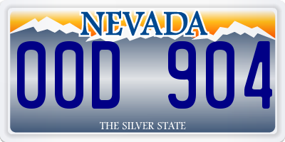 NV license plate 00D904