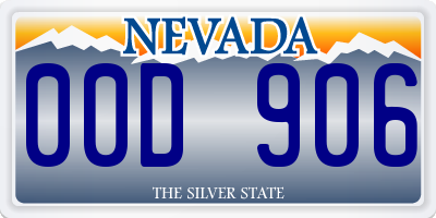 NV license plate 00D906