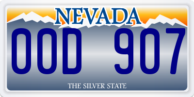 NV license plate 00D907