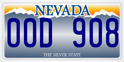 NV license plate 00D908