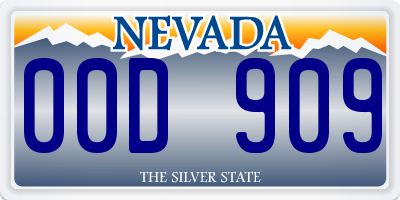 NV license plate 00D909