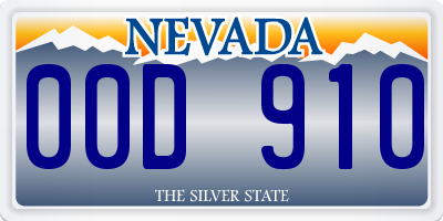 NV license plate 00D910