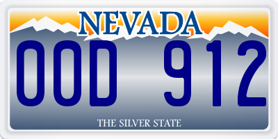 NV license plate 00D912