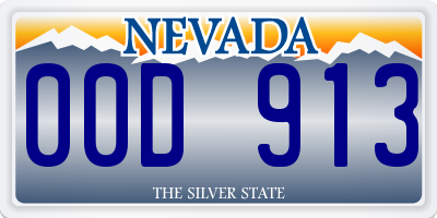 NV license plate 00D913
