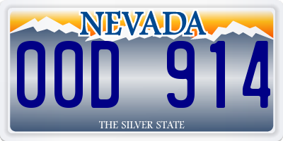 NV license plate 00D914