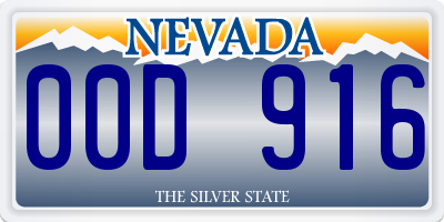 NV license plate 00D916