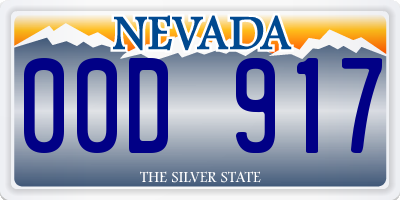 NV license plate 00D917