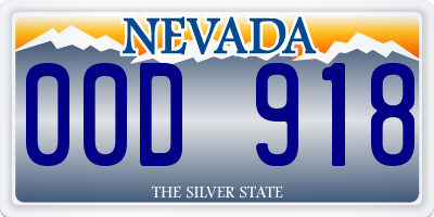 NV license plate 00D918